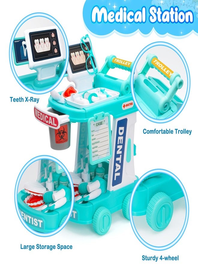 maysida Dentist Play Set Toy for Kids, Pretend Play Medical Toy Dentist Cart, Dental Toy with Fake Teeth, Doctor Toy for Toddlers 3-5, Christmas Birthday Costume Role Play Dress Up Gift Ideas for Boys Girls - Image 5